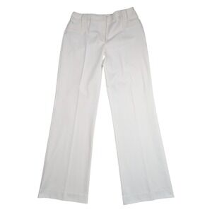 Gallia Women's White Wide Leg Dress Pants Size 8 Minimalist Office Corpcore